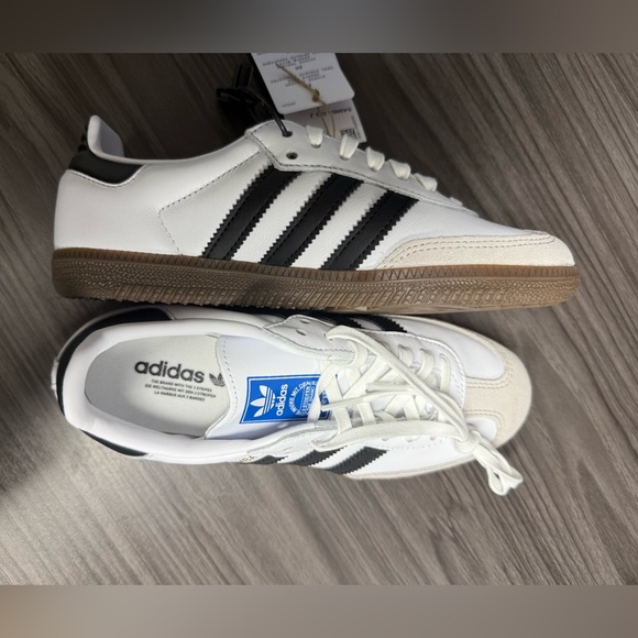 Adidas Kids White and Black Samba OG Shoes